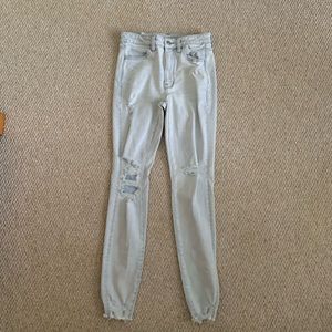 American Eagle Light-Wash Ripped Jeans